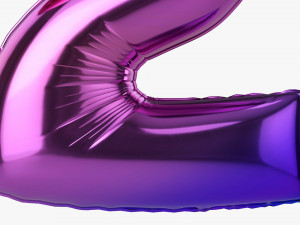 Foil balloon number 2 two Modelo 3D