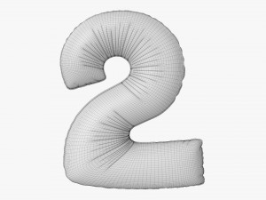 Foil balloon number 2 two Modelo 3D