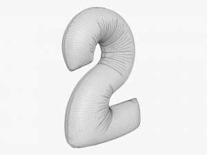 Foil balloon number 2 two Modelo 3D