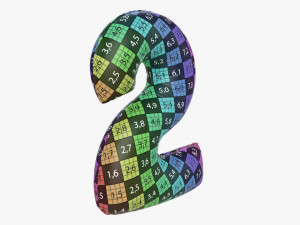 Foil balloon number 2 two Modelo 3D