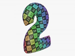 Foil balloon number 2 two 3D Model