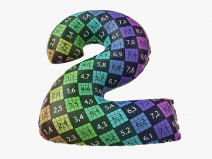 Foil balloon number 2 two 3D Model