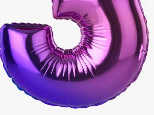 Foil balloon number 3 three 3D Model
