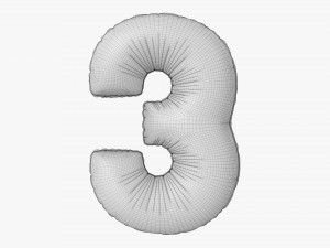 Foil balloon number 3 three Modelo 3D