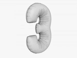 Foil balloon number 3 three 3D Model