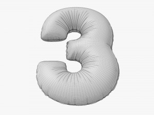 Foil balloon number 3 three Modelo 3D