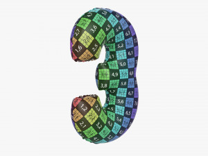 Foil balloon number 3 three Modelo 3D
