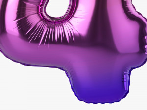 Foil balloon number 4 four 3D 모델