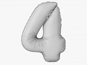Foil balloon number 4 four 3D Model
