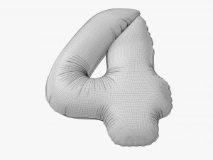 Foil balloon number 4 four 3D Model