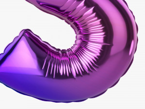 Foil balloon number 5 five Modelo 3D