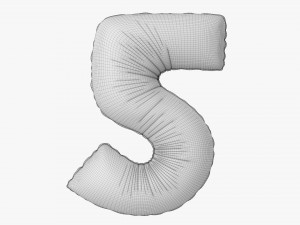 Foil balloon number 5 five Modelo 3D