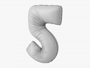 Foil balloon number 5 five Modelo 3D