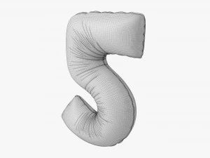 Foil balloon number 5 five 3D Model