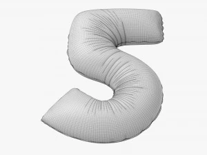 Foil balloon number 5 five 3D Model