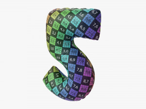 Foil balloon number 5 five Modelo 3D