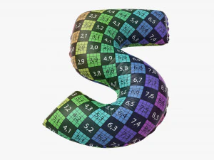Foil balloon number 5 five 3D Model
