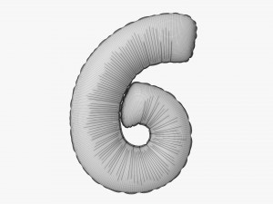 Foil balloon number 6 six 3D 모델