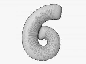 Foil balloon number 6 six 3D Model