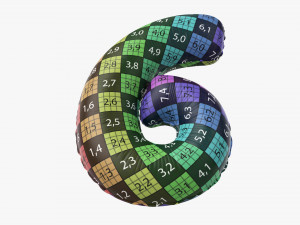 Foil balloon number 6 six 3D 모델