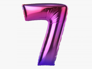Foil balloon number 7 seven Modelo 3D