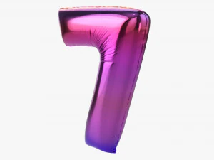 Foil balloon number 7 seven 3D Model