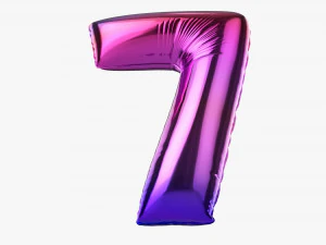 Foil balloon number 7 seven 3D Model