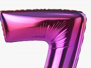 Foil balloon number 7 seven 3D Model