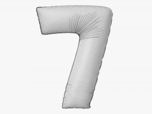 Foil balloon number 7 seven 3D Model