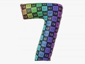Foil balloon number 7 seven 3D Model