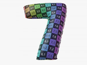 Foil balloon number 7 seven 3D Model