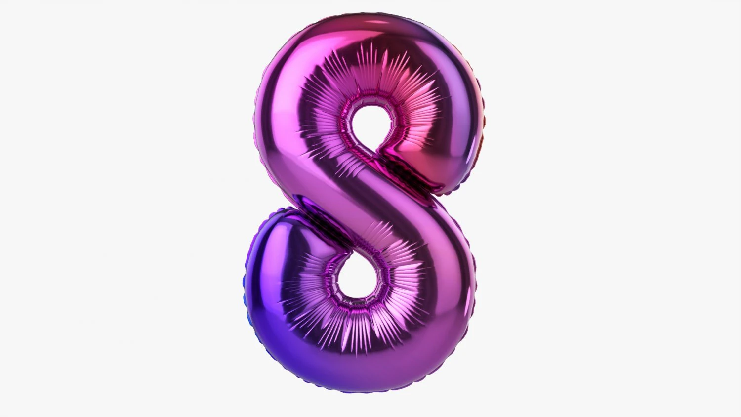 Foil balloon number 8 eight 3D Model .c4d .max .obj .3ds .fbx .stl .blend
