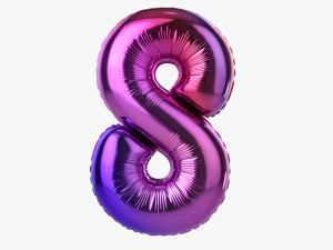 Foil balloon number 8 eight Modelo 3D