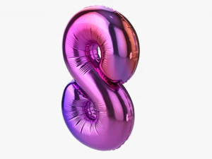 Foil balloon number 8 eight 3D Model