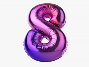 Foil balloon number 8 eight 3D Model