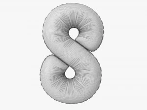 Foil balloon number 8 eight 3D Model
