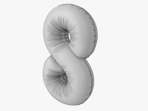 Foil balloon number 8 eight 3D Model