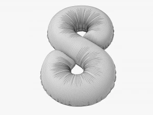 Foil balloon number 8 eight 3D Model