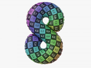 Foil balloon number 8 eight Modelo 3D