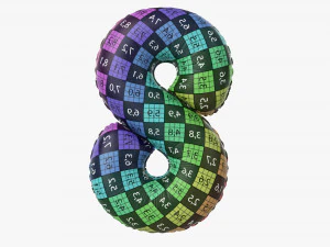 Foil balloon number 8 eight 3D Model