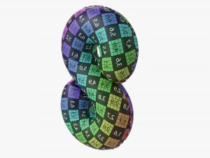 Foil balloon number 8 eight 3D Model