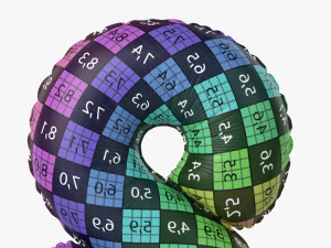 Foil balloon number 8 eight 3D Model