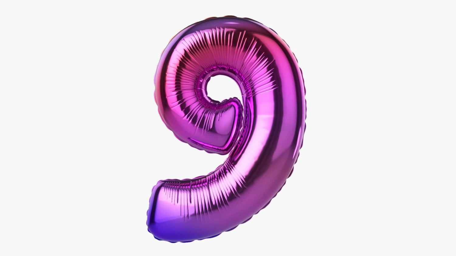 Foil balloon number 9 nine 3D Model .c4d .max .obj .3ds .fbx .stl .blend