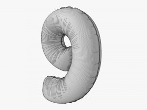 Foil balloon number 9 nine Modèle 3D
