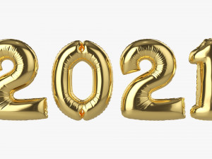 Foil balloon numbers 2021 year Modelo 3D