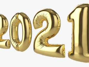 Foil balloon numbers 2021 year Modelo 3D