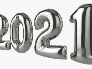 Foil balloon numbers 2021 year Modelo 3D