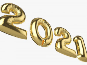 Foil balloon numbers 2021 year Modelo 3D