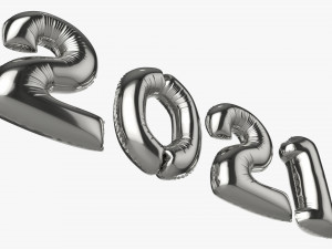 Foil balloon numbers 2021 year Modelo 3D