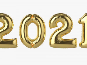 Foil balloon numbers 2021 year Modelo 3D